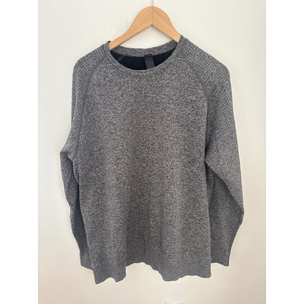 Lululemon Mens Metal Vent Tech Crewneck Pullover Heathered Gray XL Long Sleeve